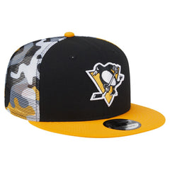 Pittsburgh Penguins New Era Camo Meshback 9FIFTY Snapback Hat - Black/Gold | US 202705943
