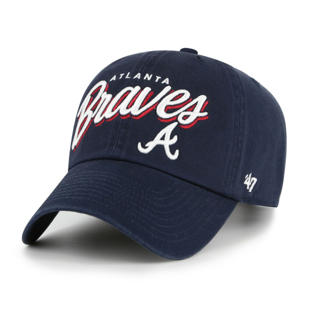 Atlanta Braves '47 Women's Ariana Clean Up Adjustable Hat - Navy Hats