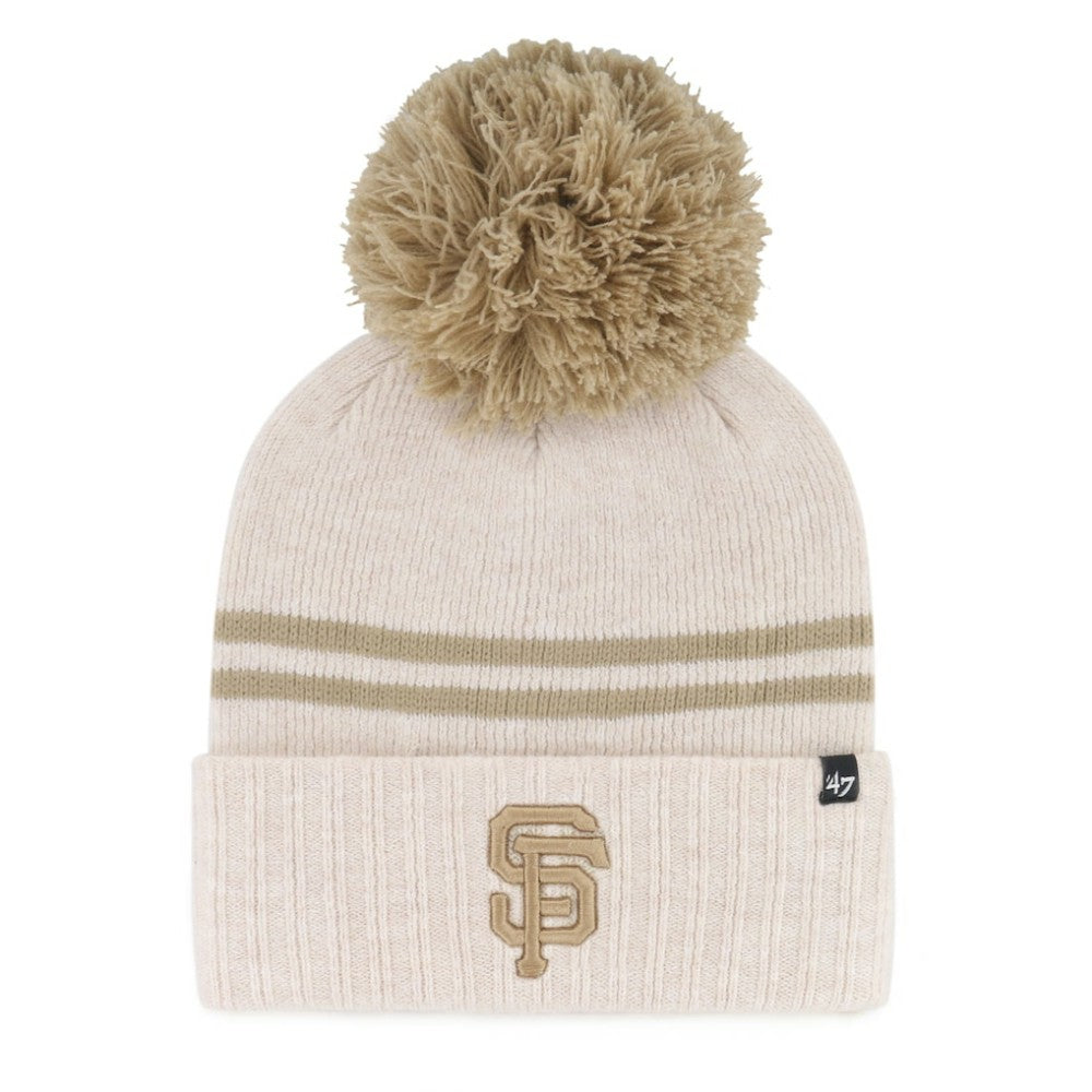 San Francisco Giants '47 Women's Latte Cuffed Knit Hat with Pom - Natural Hats