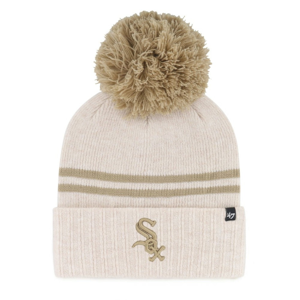 Chicago White Sox '47 Women's Latte Cuffed Knit Hat with Pom - Natural Hats