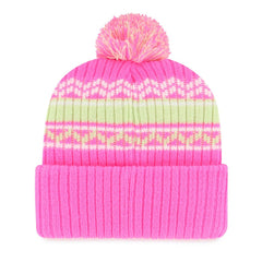 Atlanta Braves '47 Youth Polar Vortex Cuffed Knit Hat with Pom - Pink Hats