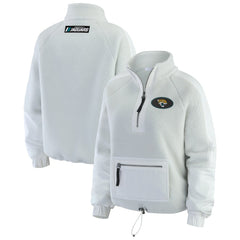 Jacksonville Jaguars WEAR by Erin Andrews Women's Polar Fleece Half-Zip Jacket - White Jackets