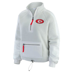 Kansas City Chiefs WEAR by Erin Andrews Women's Polar Fleece Half-Zip Jacket - White Jackets