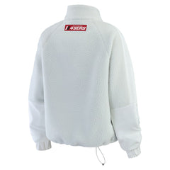 San Francisco 49ers WEAR by Erin Andrews Women's Polar Fleece Half-Zip Jacket - White Jackets
