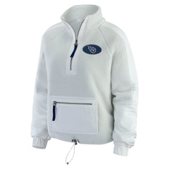 Tennessee Titans WEAR by Erin Andrews Women's Polar Fleece Half-Zip Jacket - White Jackets