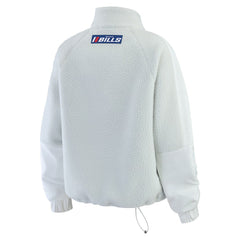 Buffalo Bills WEAR by Erin Andrews Women's Polar Fleece Half-Zip Jacket - White Jackets