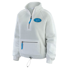 Detroit Lions WEAR by Erin Andrews Women's Polar Fleece Half-Zip Jacket - White Jackets