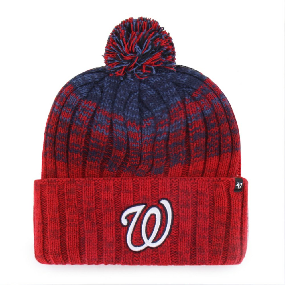 Washington Nationals '47 Cascade Cuffed Knit Hat with Pom - Red Hats