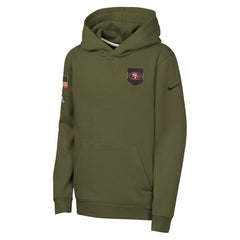 San Francisco 49ers Youth 2025 Salute to Service Club Fleece Hoodie - Olive Hoodies