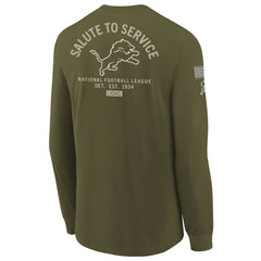 Detroit Lions Youth 2025 Salute to Service Sideline Long Sleeve T-Shirt - Olive T-shirts