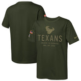 Houston Texans Youth 2025 Salute to Service Sideline Dri-FIT T-Shirt - Olive T-shirts