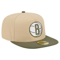 Brooklyn Nets Color Pack Two-Tone 59FIFTY A-Frame Fitted Hat Tan - New Era