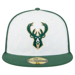 Milwaukee Bucks Repeat 59Fifty Fitted Hat White/Hunter Green - New Era