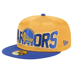 Golden State Warriors Satin Two-Tone 59FIFTY Fitted Hat Gold/Royal - New Era