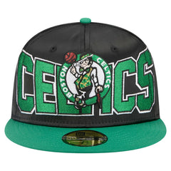 Boston Celtics Satin Two-Tone 59FIFTY Fitted Hat Black/Kelly Green - New Era