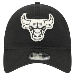 Chicago Bulls Stamp Fabric Applique 9TWENTY Adjustable Hat Black - New Era