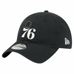Philadelphia 76ers Stamp Fabric Applique 9TWENTY Adjustable Hat Black - New Era