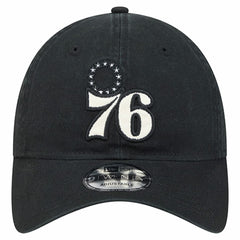 Philadelphia 76ers Stamp Fabric Applique 9TWENTY Adjustable Hat Black - New Era