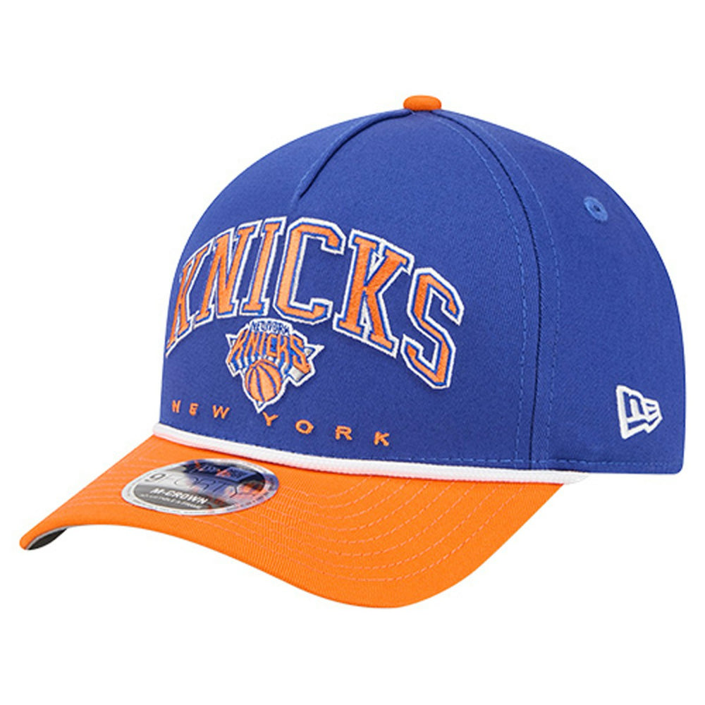 New York Knicks Bold Arch COOLERA 9FORTY A-Frame M-Crown Adjustable Hat Blue - New Era