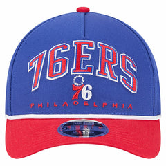 Philadelphia 76ers Bold Arch COOLERA 9FORTY A-Frame M-Crown Adjustable Hat Royal - New Era