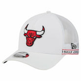 Chicago Bulls Featherweight Team Tape 9FORTY M-Crown A-Frame Adjustable Hat White - New Era