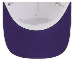 Los Angeles Lakers Featherweight Team Tape 9FORTY M-Crown A-Frame Adjustable Hat White - New Era