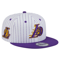 Los Angeles Lakers Deceptor Pinstripe 9FIFTY Snapback Hat White - New Era