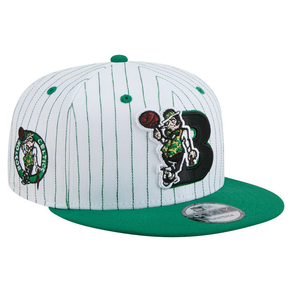 Boston Celtics Deceptor Pinstripe 9FIFTY Snapback Hat White - New Era