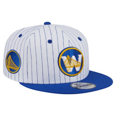 Golden State Warriors Deceptor Pinstripe 9FIFTY Snapback Hat White - New Era outlet