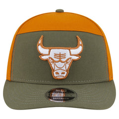 Chicago Bulls Two-Tone Color Pack Split Panel 9FIFTY Adjustable Hat Olive/Burnt Orange - New Era