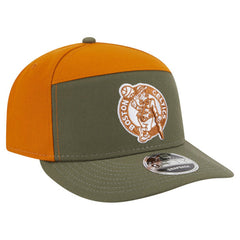 Boston Celtics Two-Tone Color Pack Split Panel 9FIFTY Adjustable Hat Olive/Burnt Orange - New Era