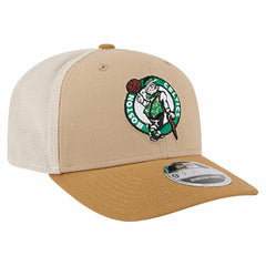 Boston Celtics Two-Tone 9SEVENTY Adjustable Trucker Hat Tan/Light Brown - New Era