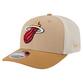 Miami Heat Two-Tone 9SEVENTY Adjustable Trucker Hat Tan/Light Brown - New Era