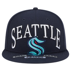 Seattle Kraken New Era Oversized Vintage Arch 59Fifty Fitted Hat - Deep Sea Blue | US 202715419