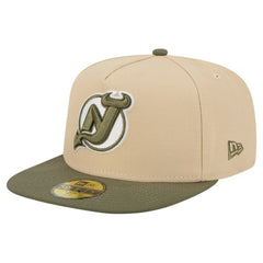 New Jersey Devils New Era Color Pack Two-Tone 59FIFTY A-Frame Fitted Hat - Tan/Olive | US 202715423