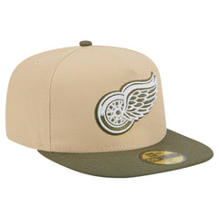 Detroit Red Wings New Era Color Pack Two-Tone 59FIFTY A-Frame Fitted Hat - Tan/Olive | US 202715424