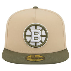 Boston Bruins New Era Color Pack Two-Tone 59FIFTY A-Frame Fitted Hat - Tan/Olive | US 202715428