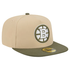 Boston Bruins New Era Color Pack Two-Tone 59FIFTY A-Frame Fitted Hat - Tan/Olive | US 202715428