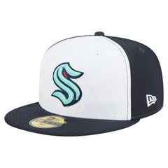 Seattle Kraken New Era Repeat Two-Tone 59FIFTY Fitted Hat - White/Deep Sea Blue | US 202715475