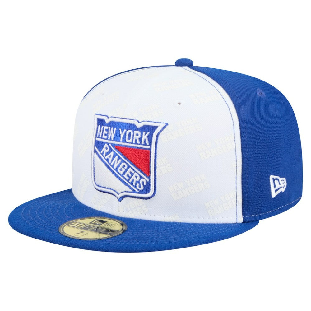New York Rangers New Era Repeat Two-Tone 59FIFTY Fitted Hat - White/Blue | US 202715482