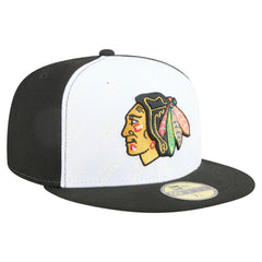 Chicago Blackhawks New Era Repeat Two-Tone 59FIFTY Fitted Hat - White/Black | US 202715494
