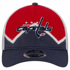 Washington Capitals New Era Hockey Sock 9FORTY A-Frame M-Crown Adjustable Trucker Hat - Navy/Red | US 202715527
