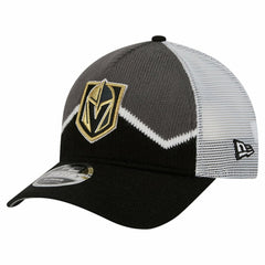 Vegas Golden Knights New Era Hockey Sock 9FORTY A-Frame M-Crown Adjustable Trucker Hat - Black/Gray | US 202715534