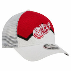Detroit Red Wings New Era Hockey Sock 9FORTY A-Frame M-Crown Adjustable Trucker Hat - White/Red | US 202715543