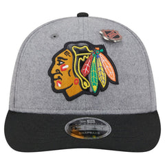 Chicago Blackhawks New Era Wool Pin Low Profile 9FIFTY Snapback Hat - Gray/Black | US 202715572