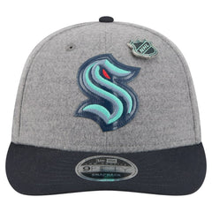 Seattle Kraken New Era Wool Pin Low Profile 9FIFTY Snapback Hat - Gray/Deep Sea Blue | US 202715578
