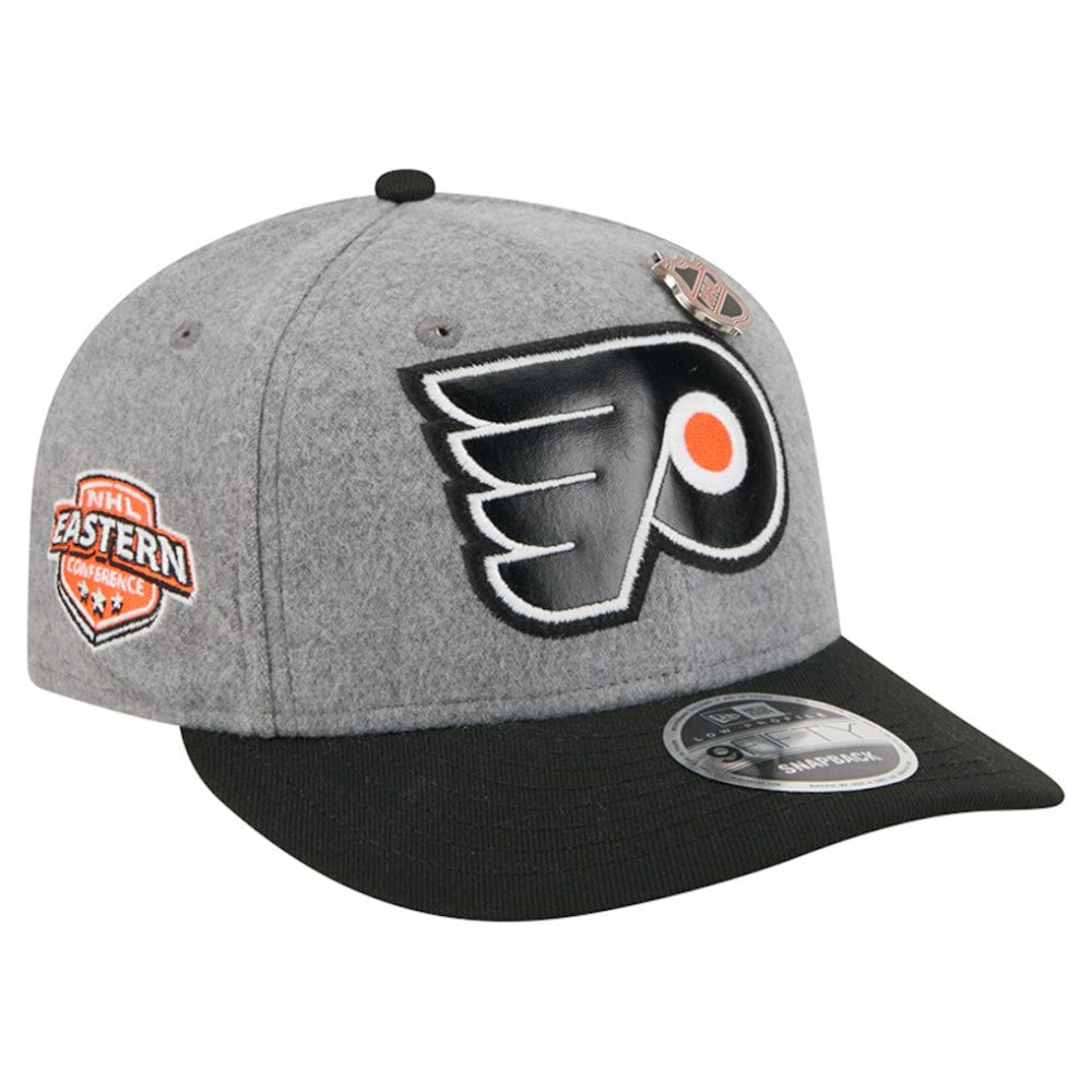 Philadelphia Flyers New Era Wool Pin Low Profile 9FIFTY Snapback Hat - Gray/Black | US 202715580