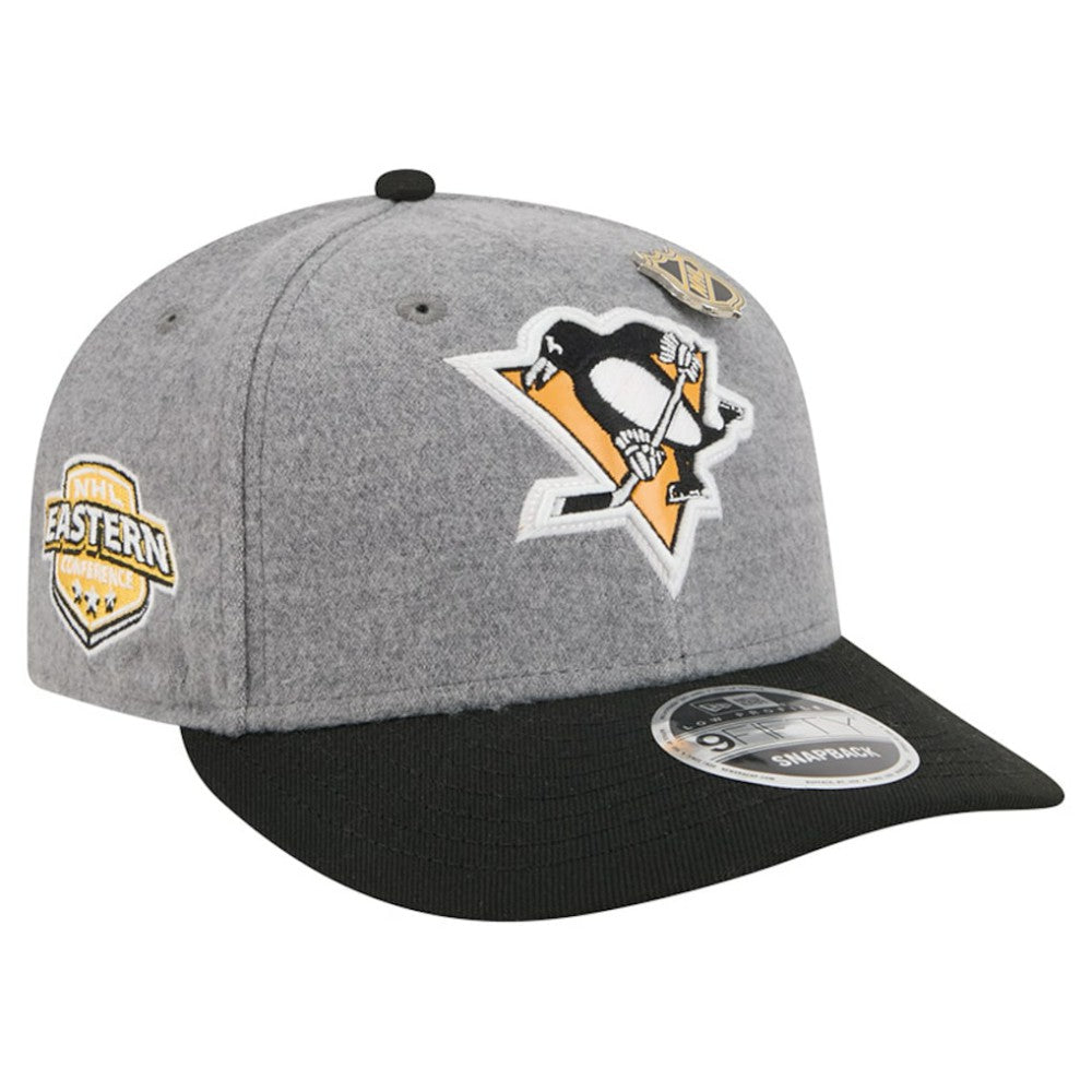 Pittsburgh Penguins New Era Wool Pin Low Profile 9FIFTY Snapback Hat - Gray/Black | US 202715581