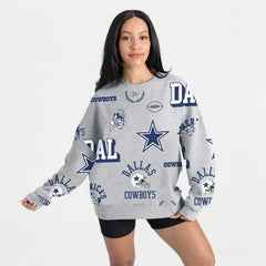 Dallas Cowboys Gameday Couture Women's Always On Repeat Fleece Sweatshirt - Heather Gray Sweatshirts