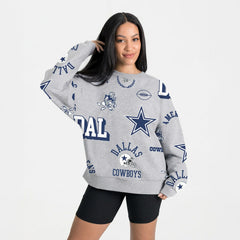Dallas Cowboys Gameday Couture Women's Always On Repeat Fleece Sweatshirt - Heather Gray Sweatshirts